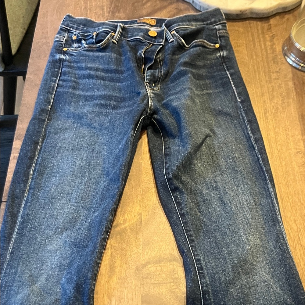 MOTHER Dark Blue Indigo Back-Pocket Jeans - Picture 6 of 8